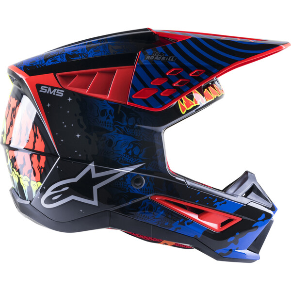 Alpinestars - Casque Supertech S-M5 Solar Flare Noir Brillant / Bleu / Rouge
