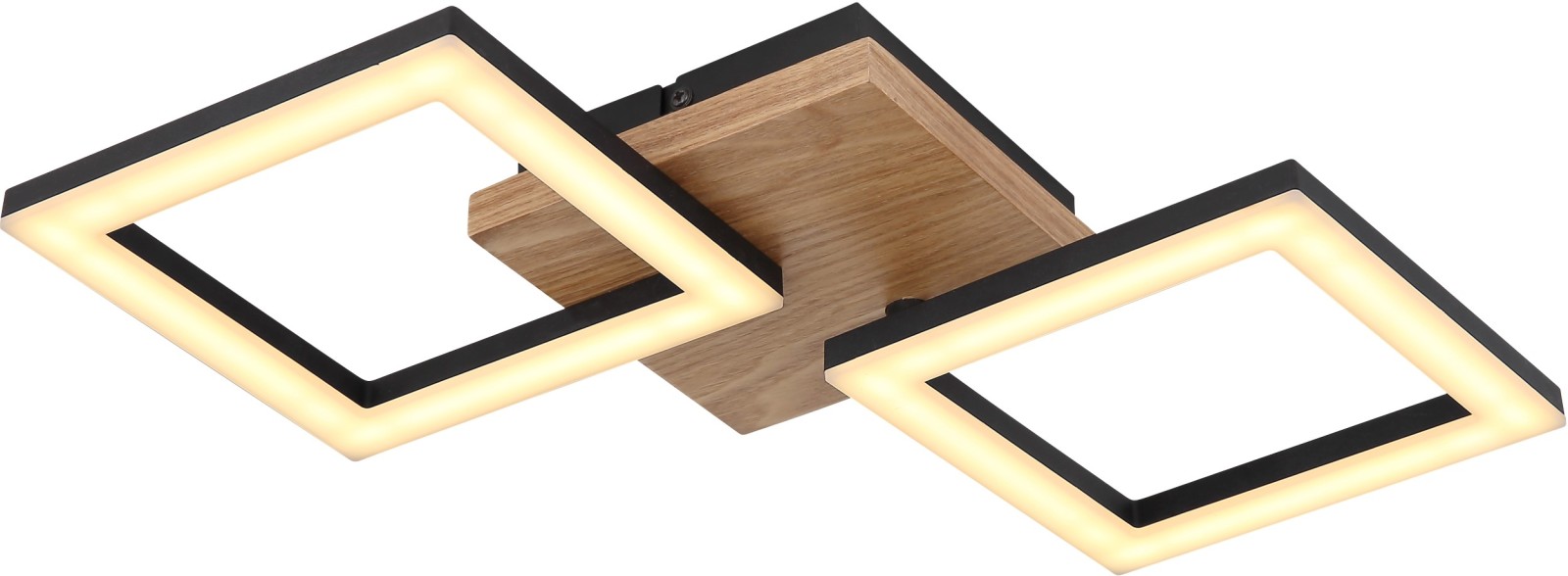 LED-Deckenleuchte - schwarz-holzfarben - 46 cm