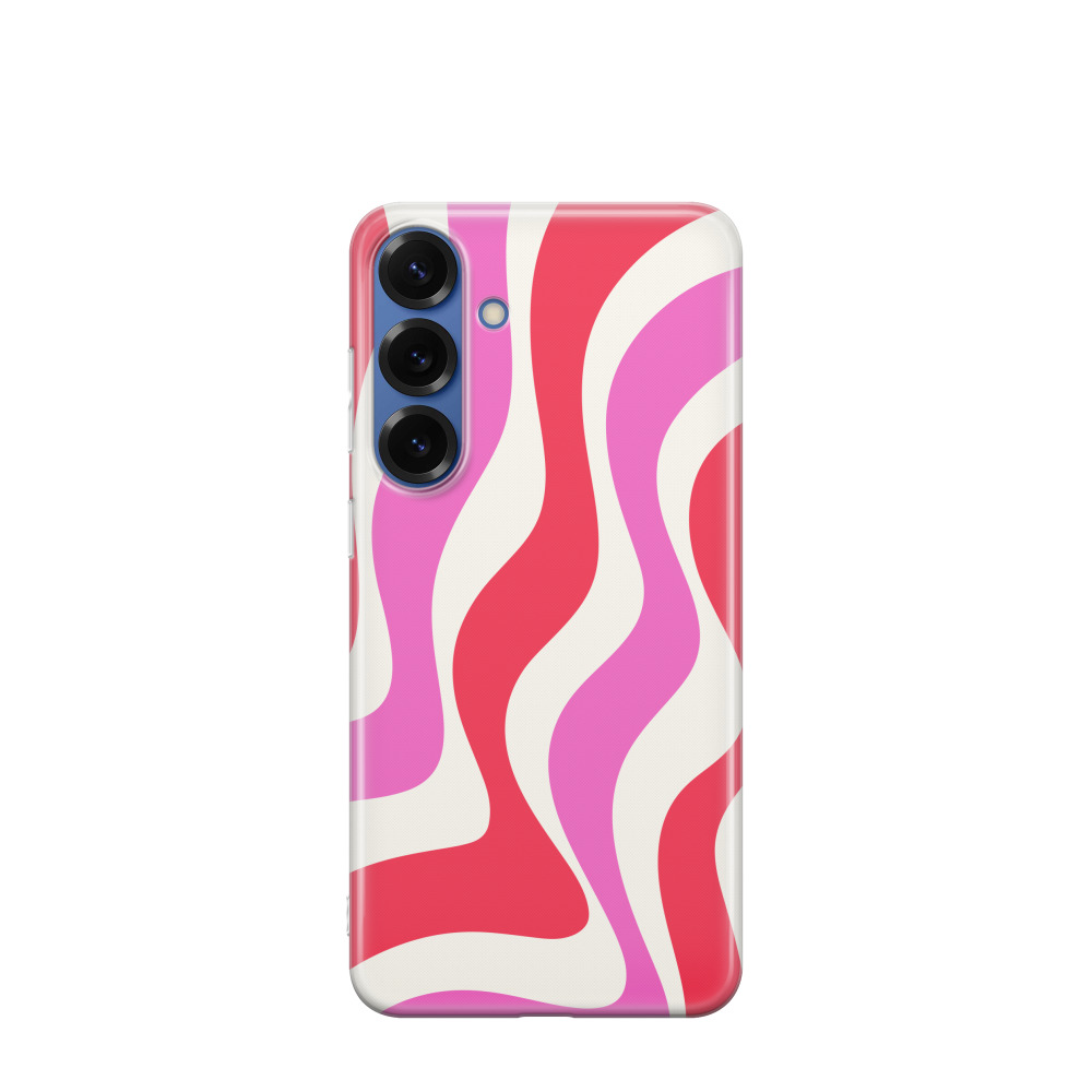 Samsung Galaxy S25 Plus Gummi Hülle Rosaroter Wirbelwind - Pink