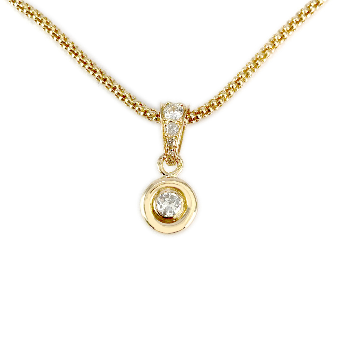 Collier d'occasion or 750 jaune diamants 51 cm
