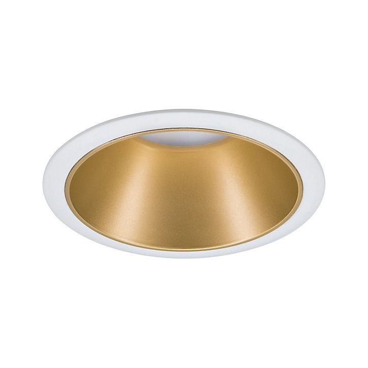 Spot encastrable Cole LED intégrée blanc chaud IP44 470lm Ø8cm doré finition blanche Paulmann