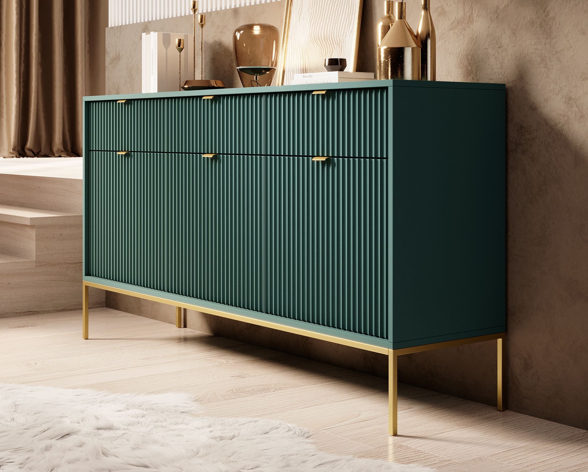 Navil 2 - Dressoir - Groen - 154x39x83 cm