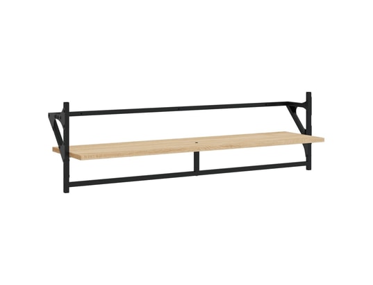 VIDAXL - Etagère murale Ensemble d'étagères murales avec barres 6 pcs chêne sonoma