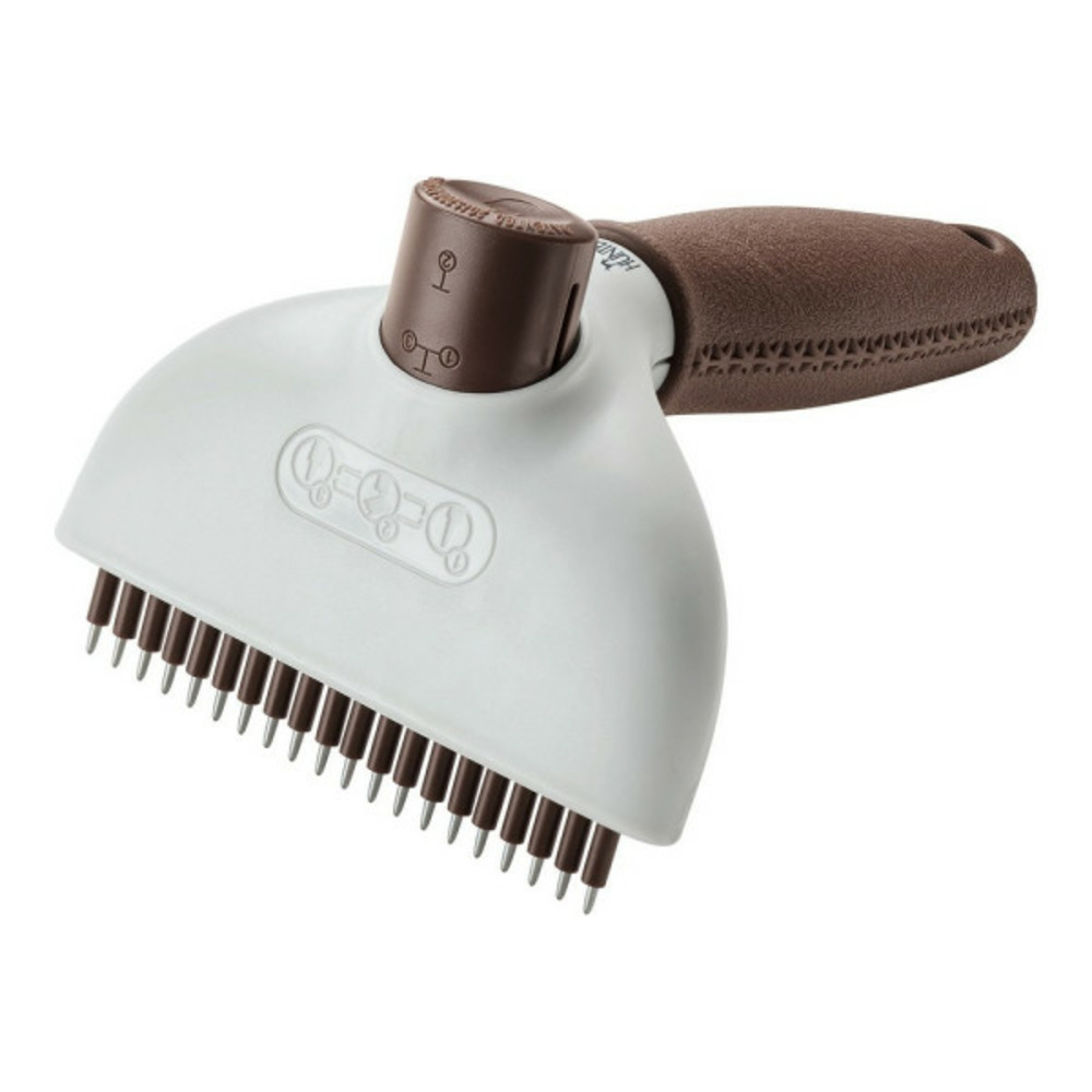 Brosse démêlante auto-nettoyant râteau acier inoxydable