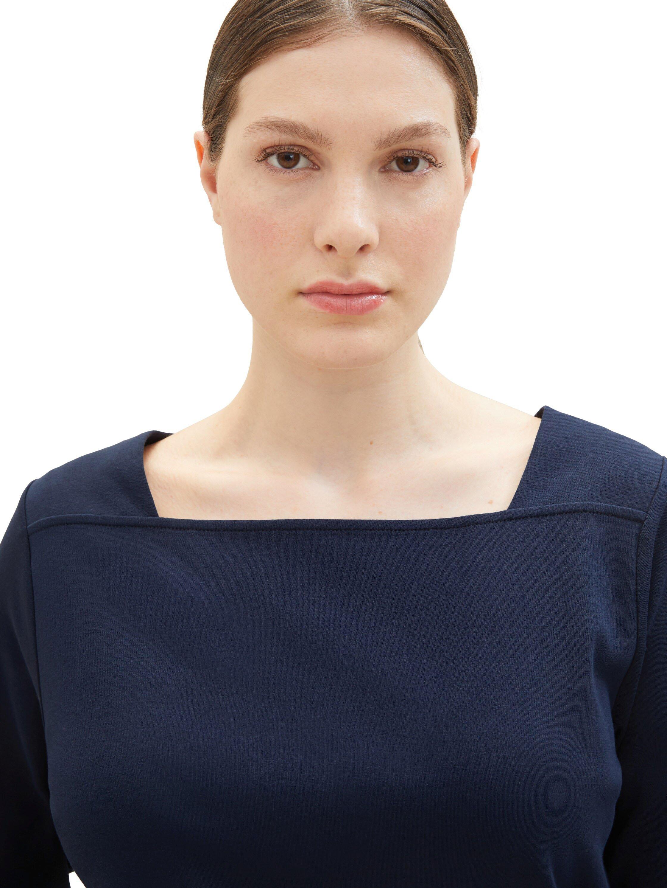 Langarmshirt mit Karreeausschnitt
