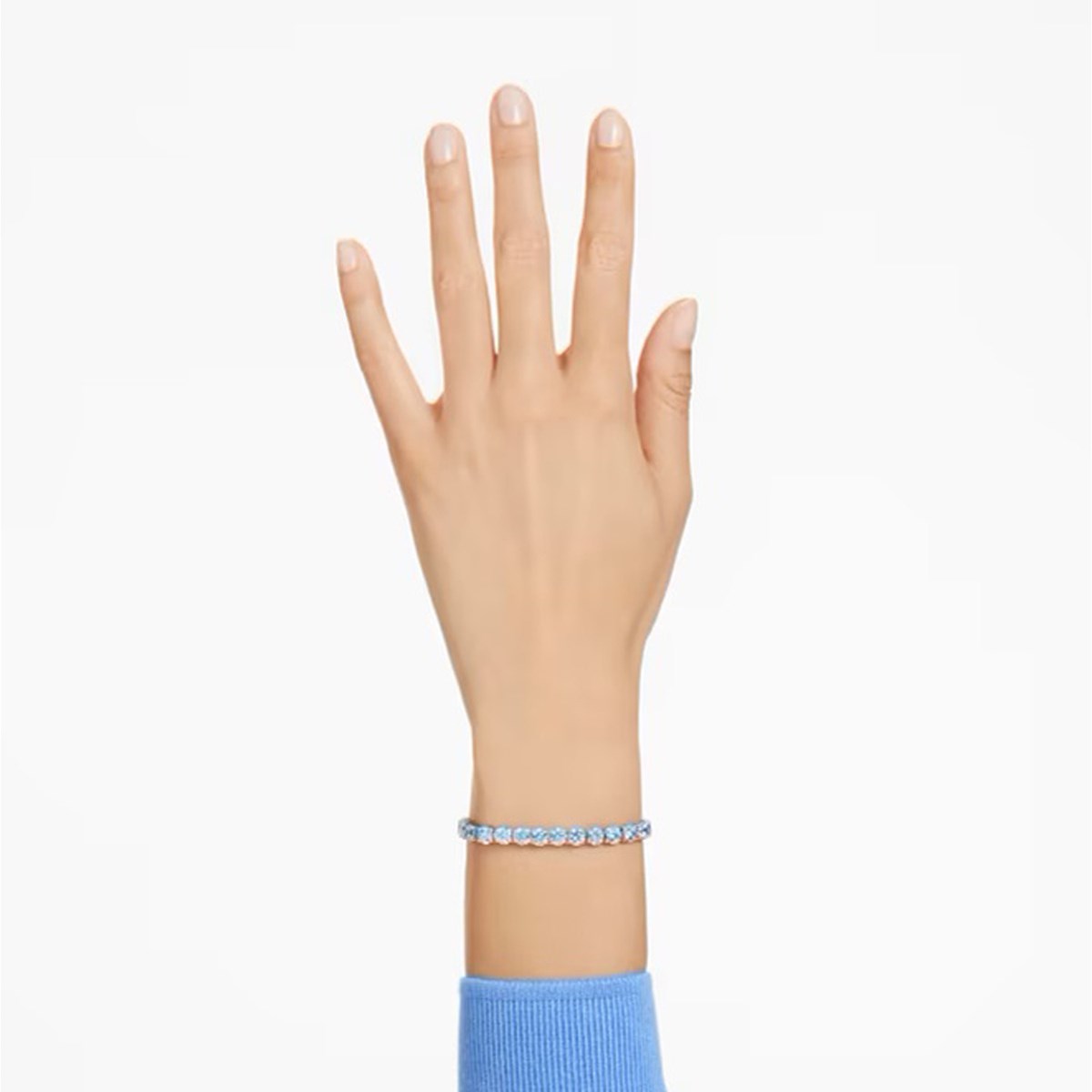 Bracelet Swarovski Matrix tennis bleu M