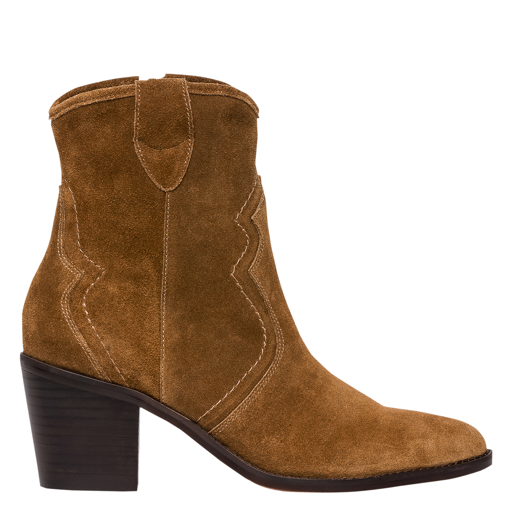 MAELLE - Boots en cuir velours | Marron