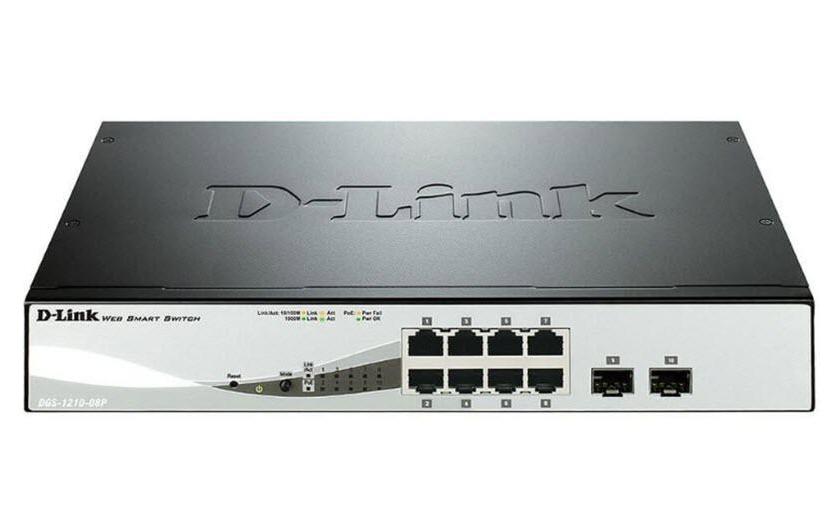 PoE Switch DGS-1210-08P 10 Port<br>8-Port-Managed-Gigabit-Switch mit PoE