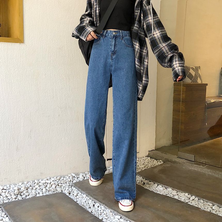 Iduna - High-Waist Wijde Jeans