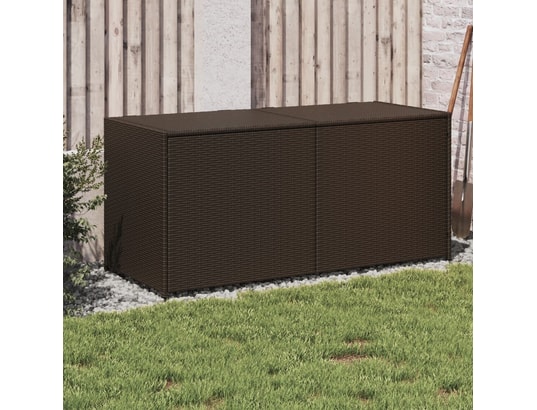 VIDAXL - Coffre Boîte de rangement de jardin marron 283l résine tressée
