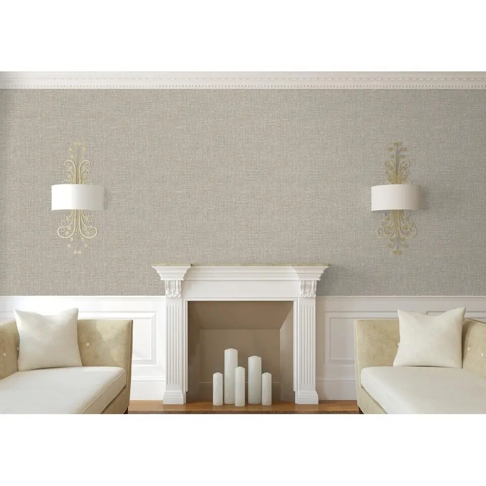Dutch Wallcoverings Vliesbehang Embellish thread effect - grijs - 10,05m x 53cm