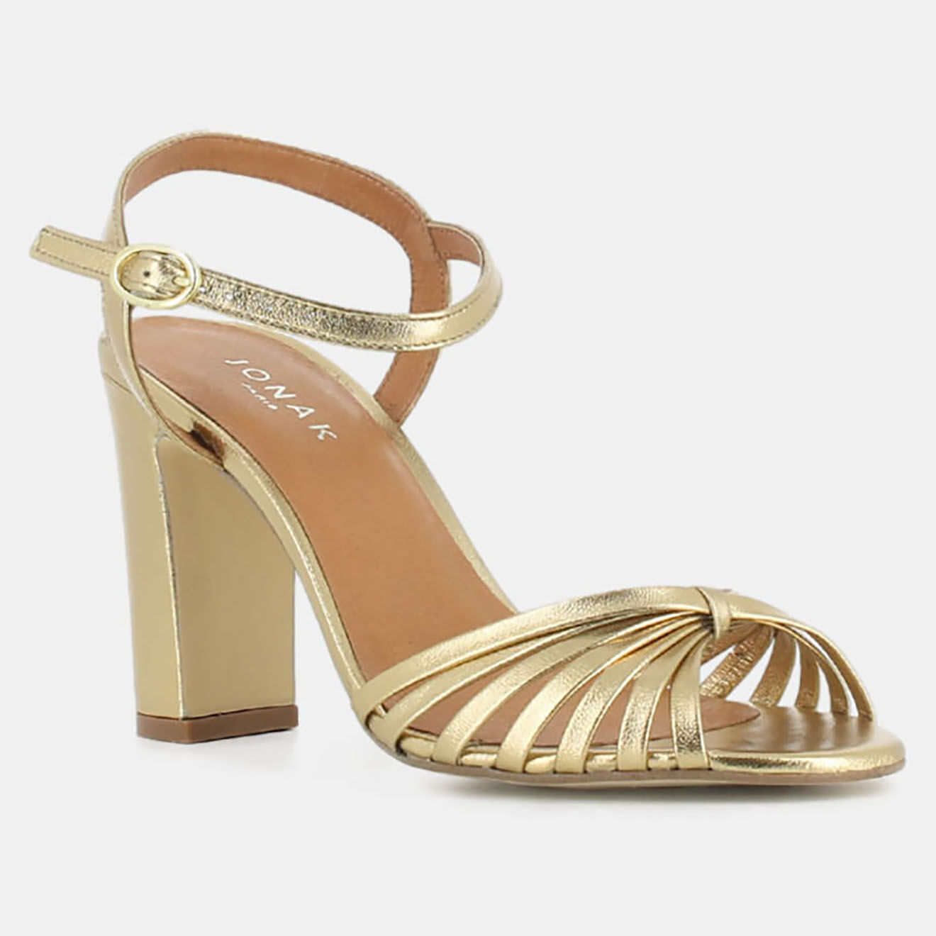 Jonak Sandales en Cuir Vinto dorées - Talon 8.5 cm