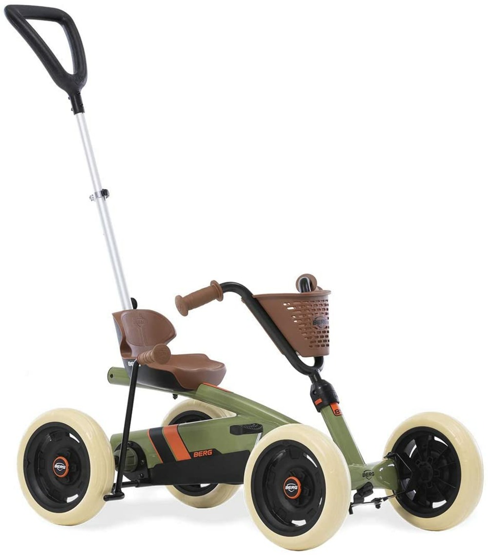 Kart à pédales buzzy retro 2-in-1 avec barre de poussée