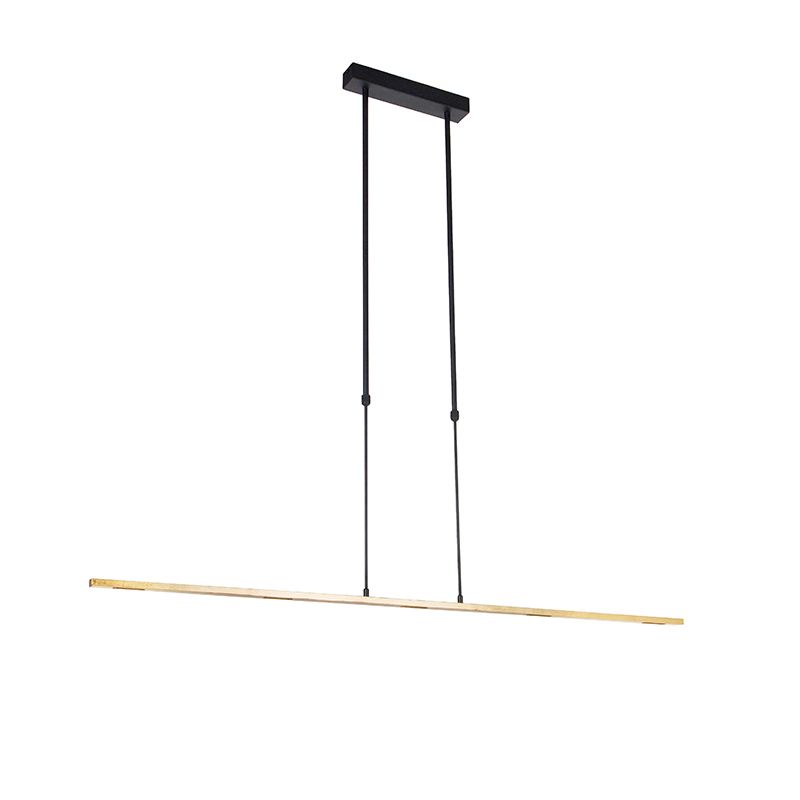 Hanglamp zwart met goud incl. LED dimbaar - Bold