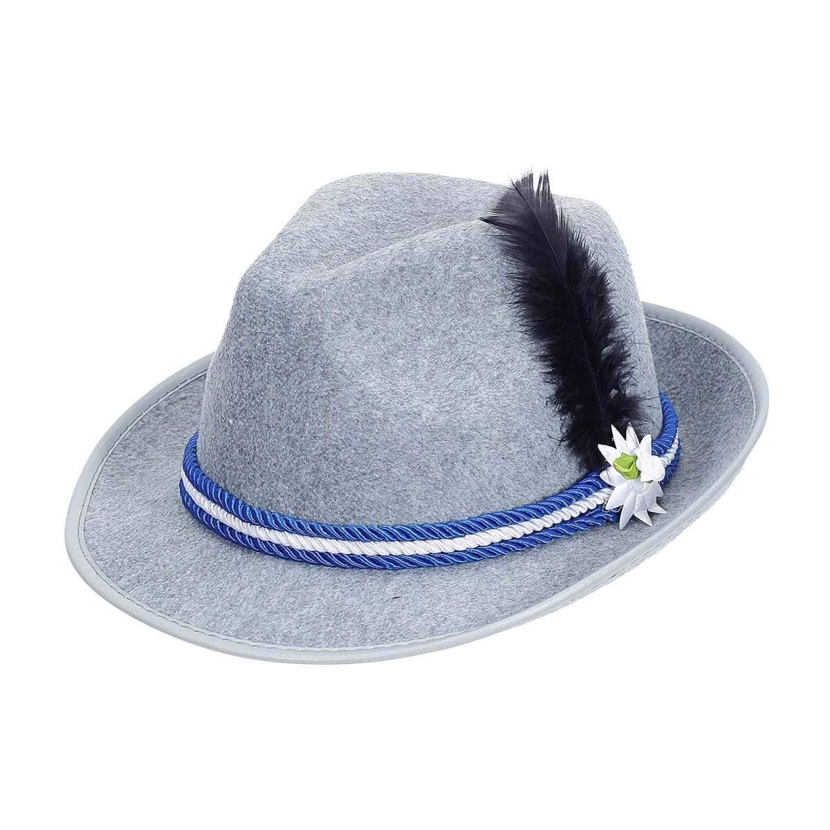 Oktoberfest Hoed Tiroler Grijs Met Edelweiss
