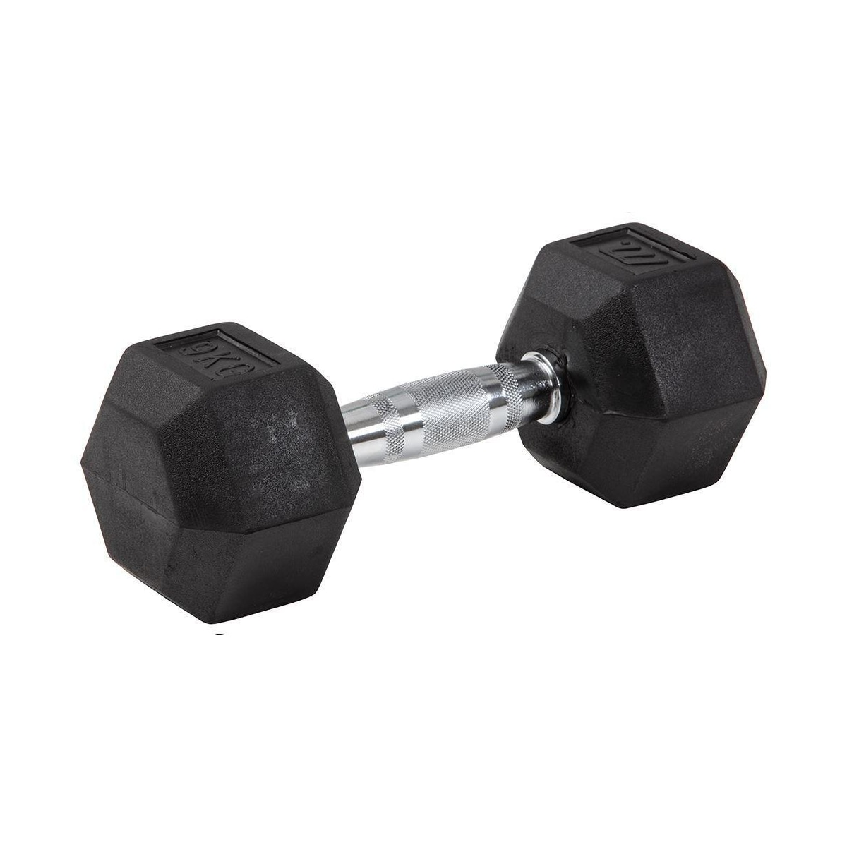 Master Fitness Master Gummi / krom hex hantel 9 kg