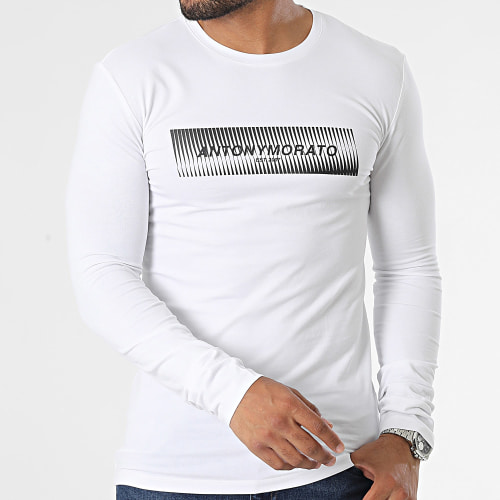 Tee Shirt Manches Longues Slim Chicago MMKL00324 Blanc