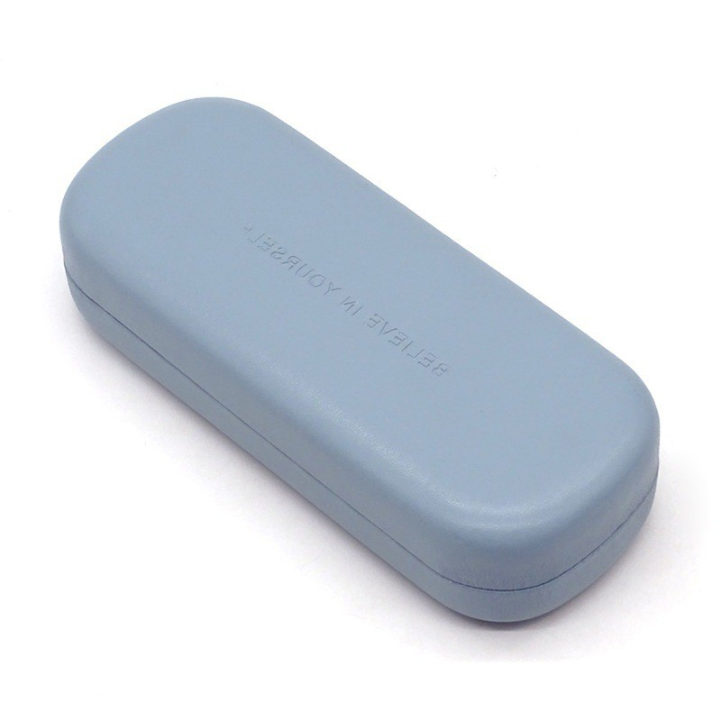 (160x70x35mm) Hardcase Brillenetui Leder Brillenbox für Unterwegs - Hellblau