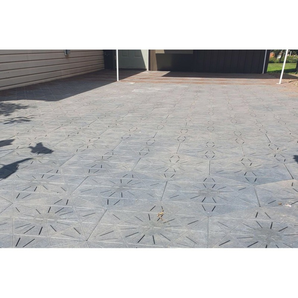 Dalle hexagonale clipsable ajourée - gris beton