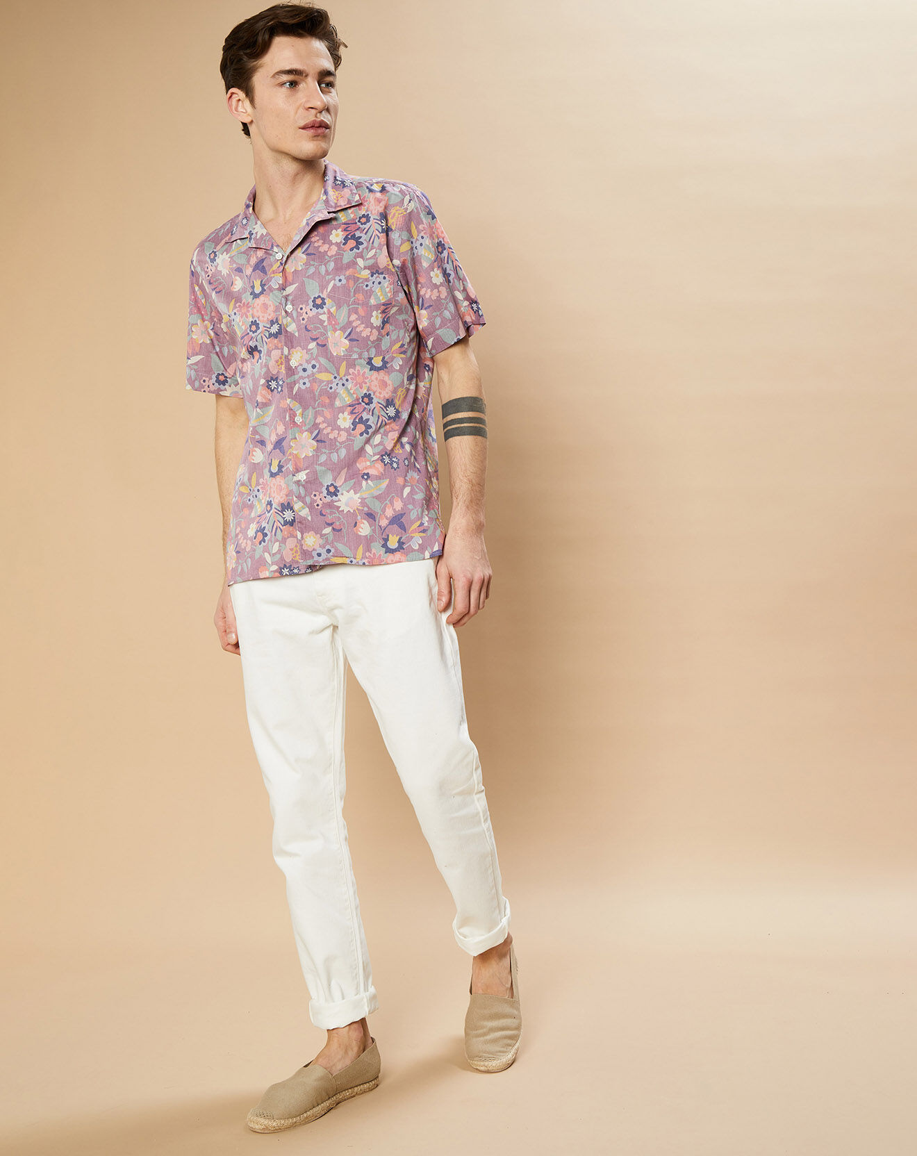 Hartford Chemise Slim Slam reverse floral