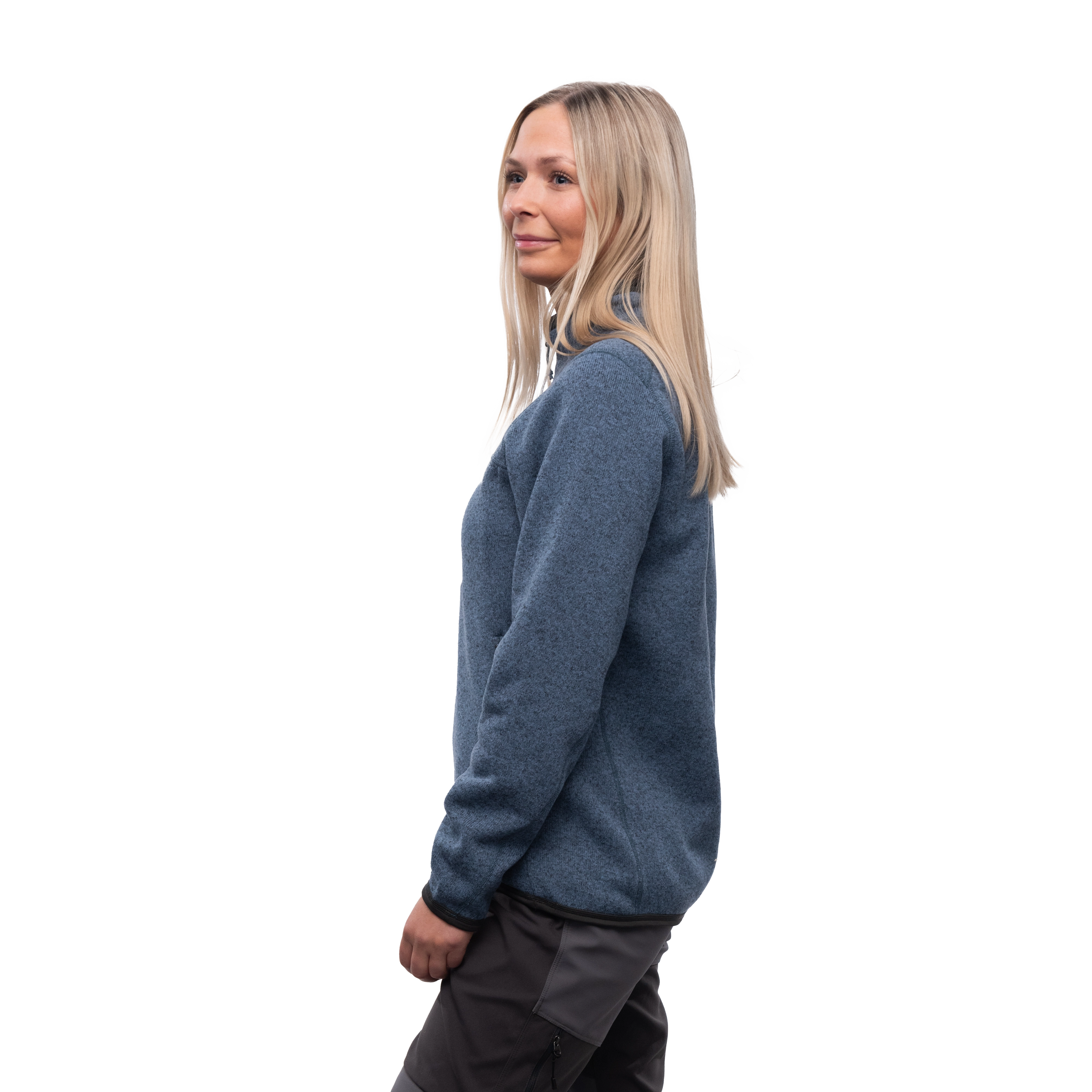 Kamphaug Knitted W Half Zip Orion Blue
