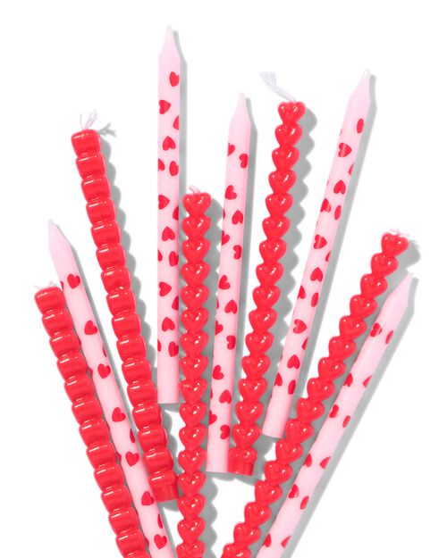 bougies de gâteau cœur lot de 10