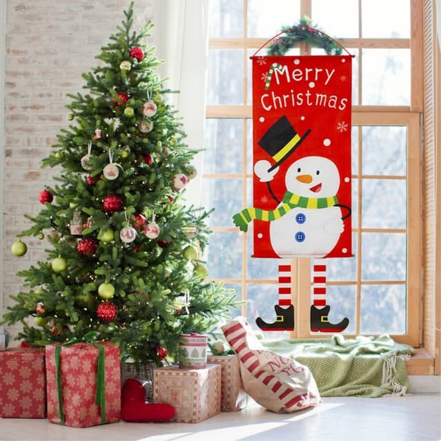 Glædelig jul Flag Xmas hængende banner dørdekoration