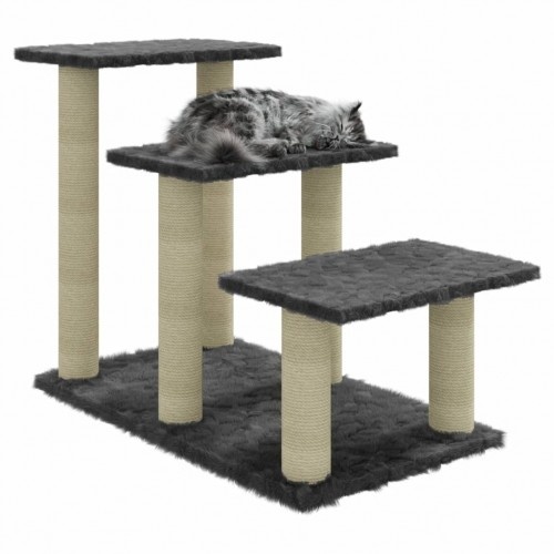 arranhador para gatos em formato de escada cinza Vidaxl
