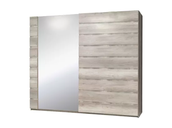 Armoire, garde robe ROMI deux portes coulissantes 200 cm, coloris dab canyon. Meuble design