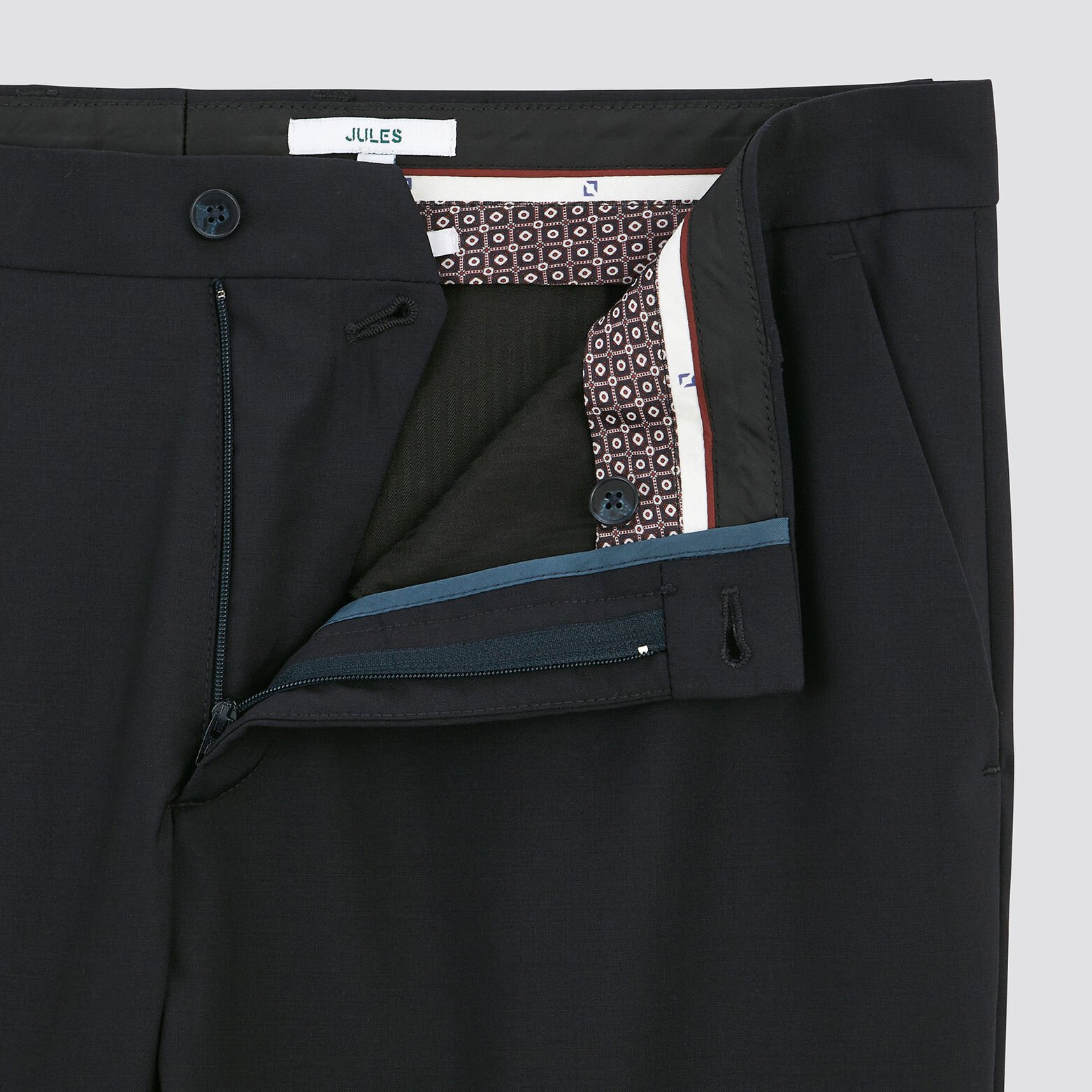 Pantalon de costume slim en laine Bleu
