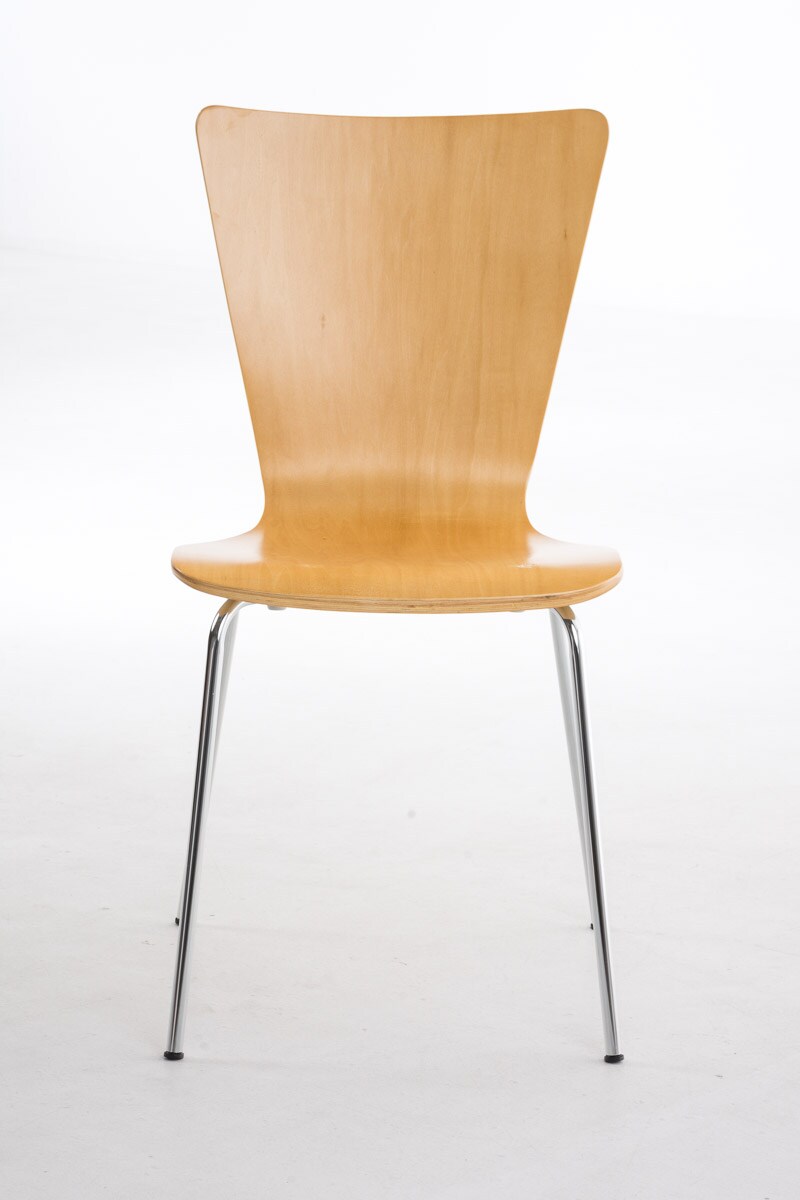 CLP 16 x Stapelstuhl Aaron Mit Holzsitz Und Metallgestell I 16 x Stuhl Mit pflegeleichter Sitzfläche I Set Mit 16 Stühlen
