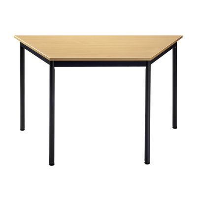 Table modulaire trapezoïdale - L120 x H60 x P60 cm - imitation hêtre