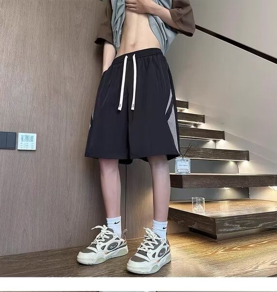 farrahces - Tweekleurige shorts met trekkoordtaille