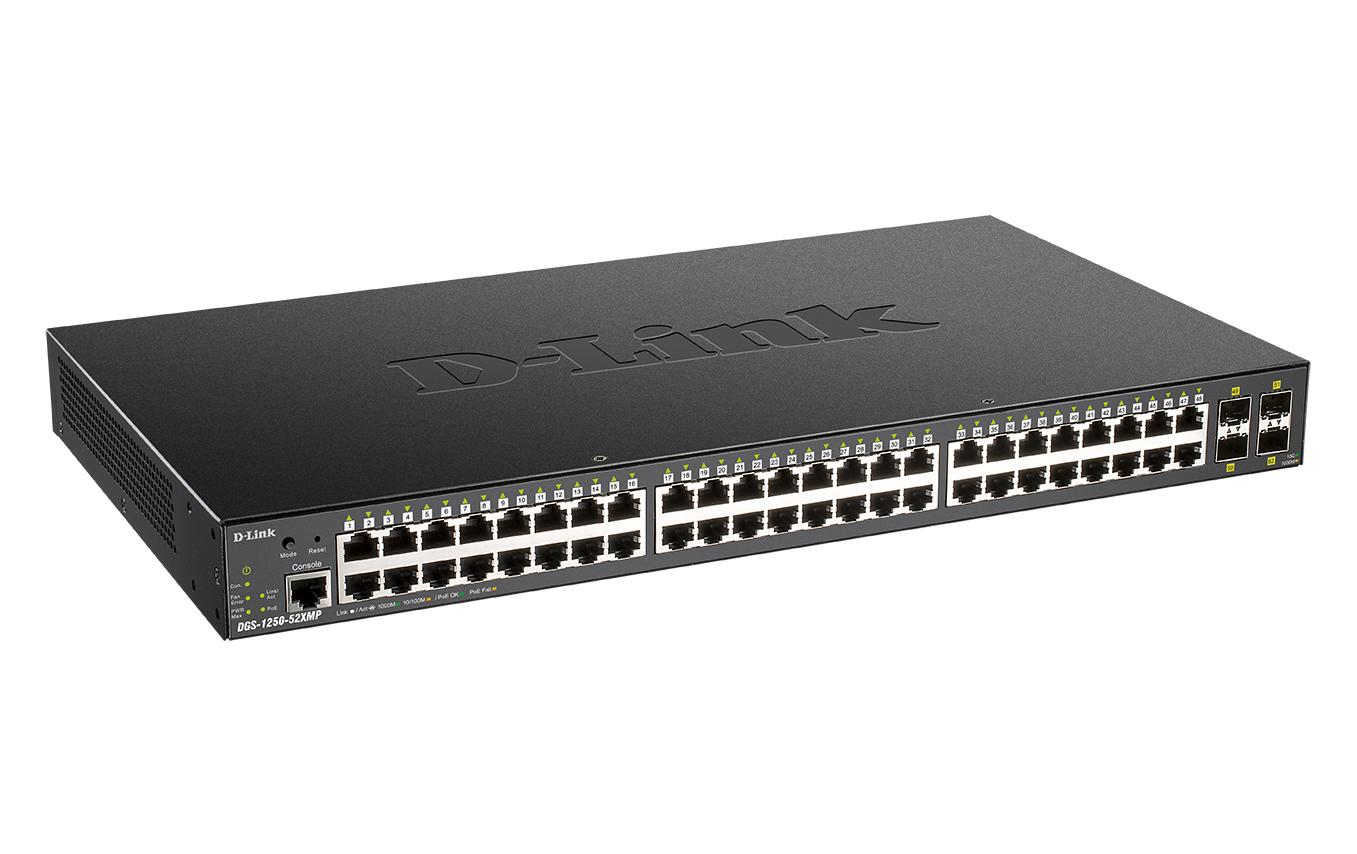 PoE Switch DGS-1250-52XMP 52 Port<br>Gigabit Smart Managed Switches mit 10G Uplinks