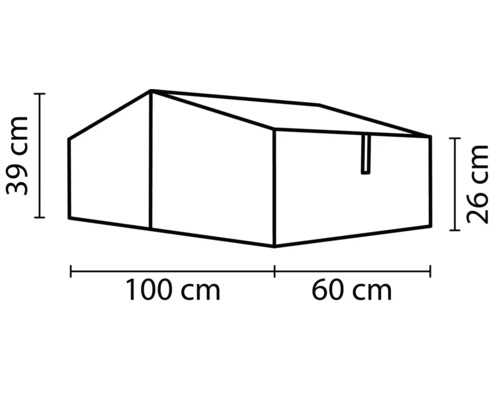 Kweekkas Vitavia Gaia maat XS 60x100x26/39 cm aluminium
