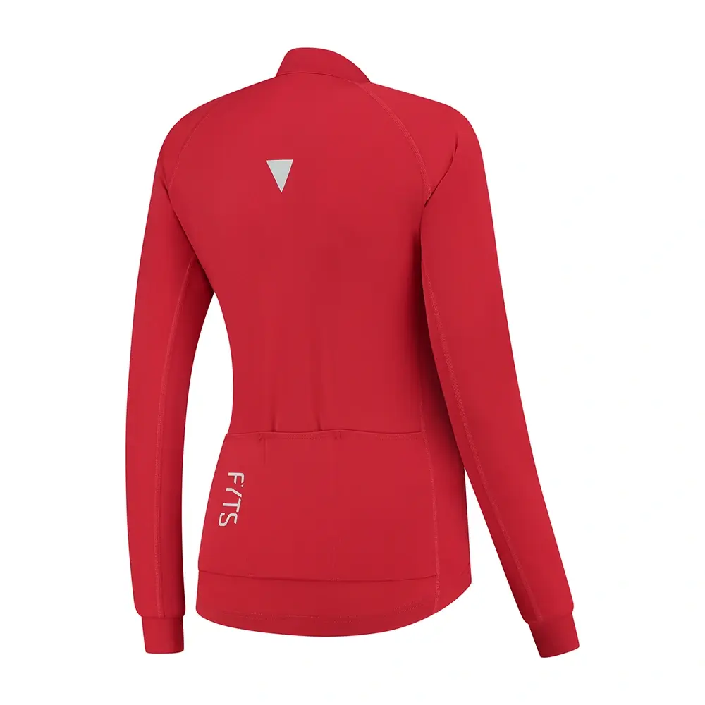 FYTS SNLST Thermo Fietsshirt Lange Mouwen Rood/Oranje Dames