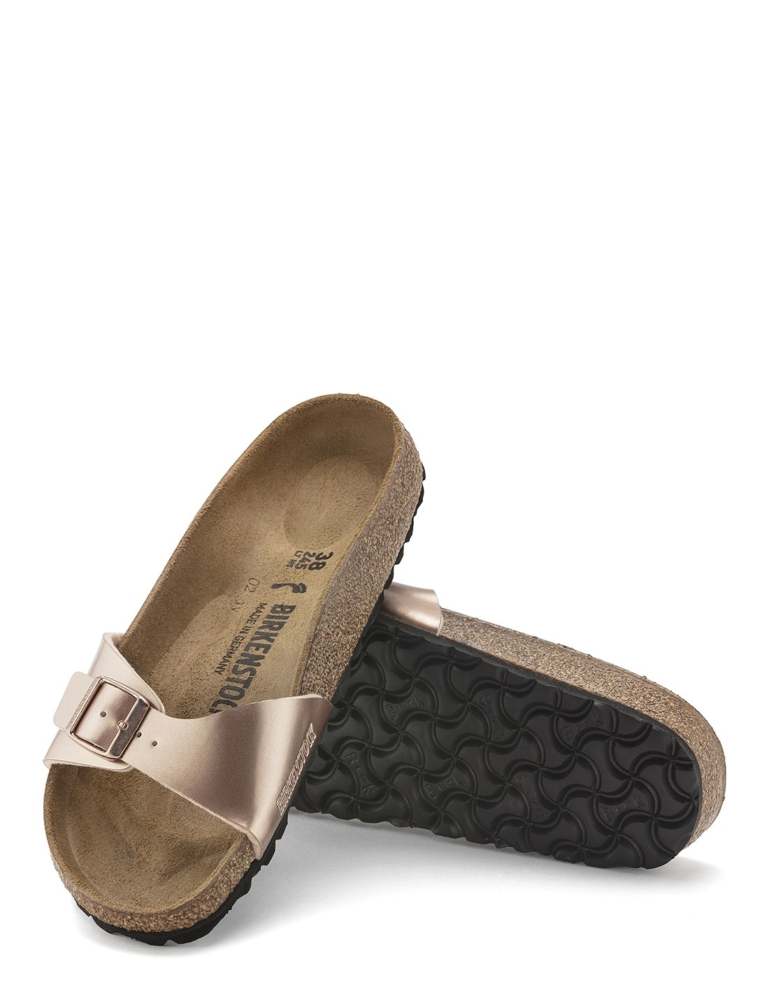 birkenstock claquettes femme madrid metallic copper rose gold