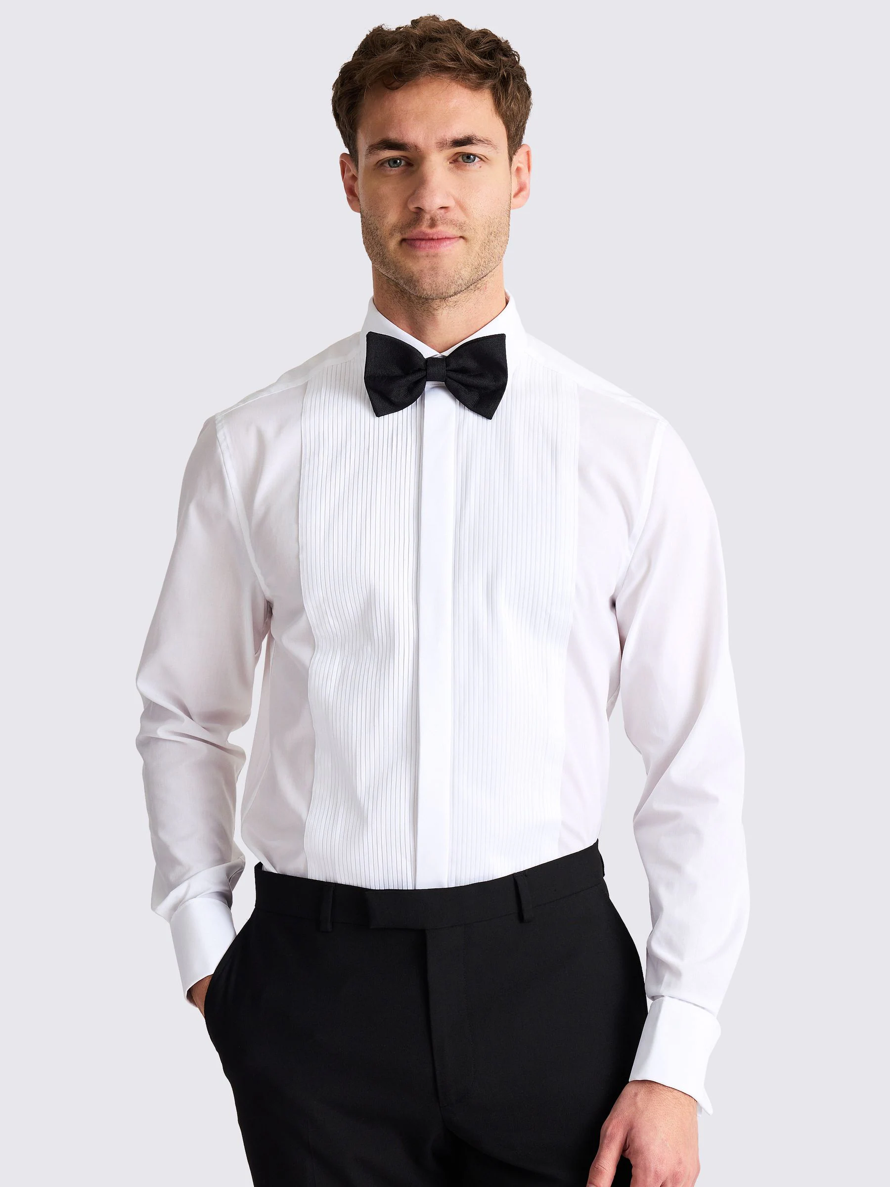 MOSS Tailored Fit Pleated Dress Shirt
