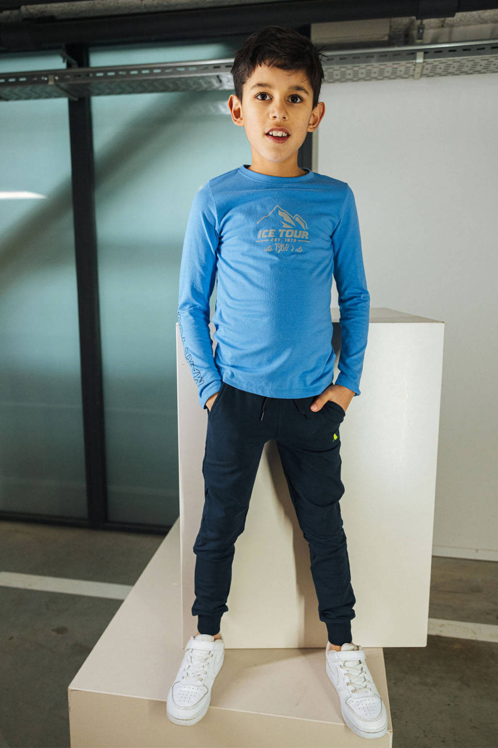 TYGO & vito slim fit joggingbroek Boaz donkerblauw