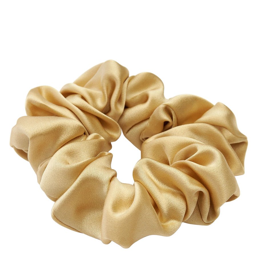 Lenoites Mulberry Silk Scrunchie Gold