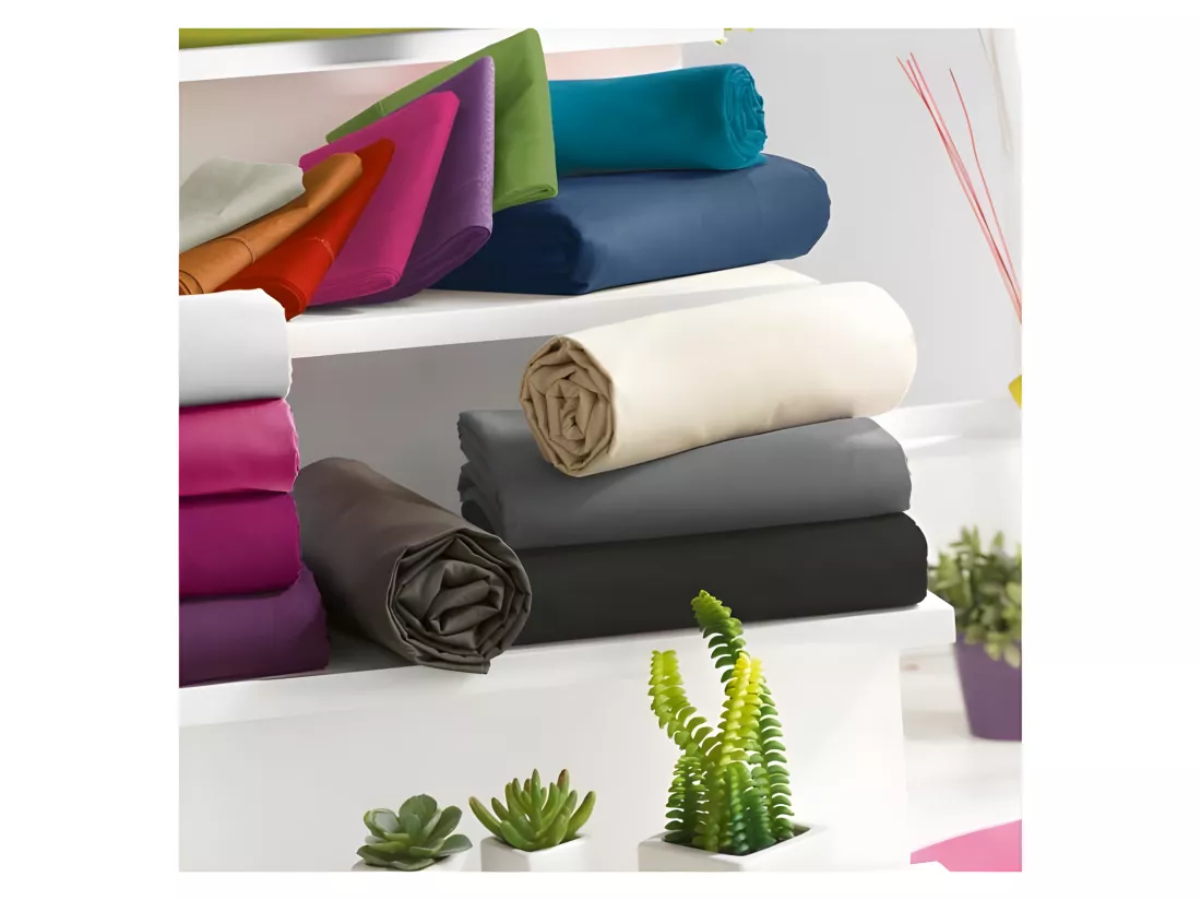 Drap Housse Pétale 200 X 200 Cm / 100% Coton / 57 Fils/cm² 