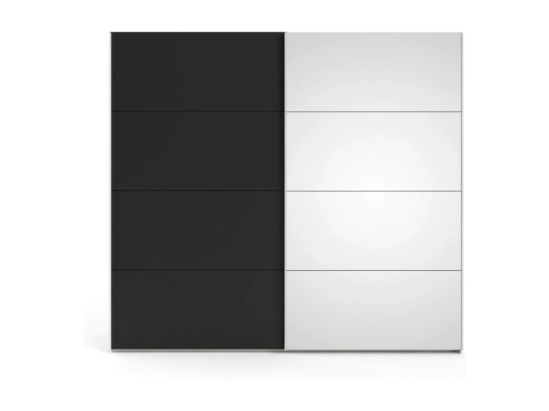 Garde-robe 2 portes Dstabil, Meubles de chambre, Penderie de plain-pied, Placard à vêtements, 243x61 h220 cm, Blanc et Noir