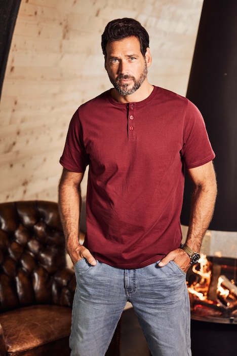 Henley, Basic, Knopfleiste, Halbarm