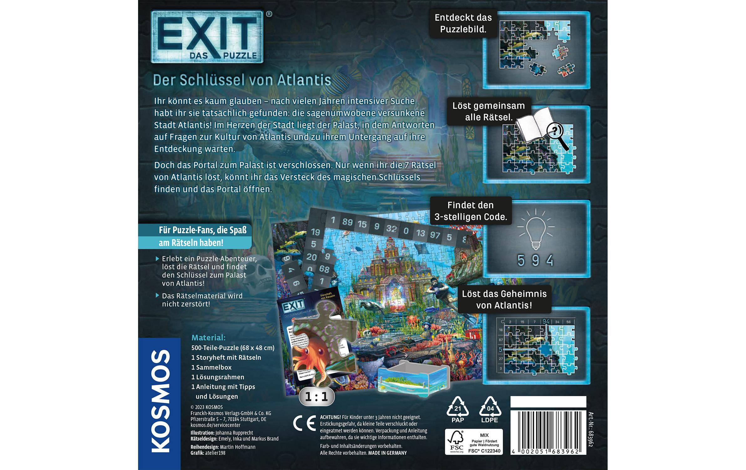 EXIT – Das Puzzle: Der Schlüssel von Atlantis -DE-Puzzle mit Story und Rätseln