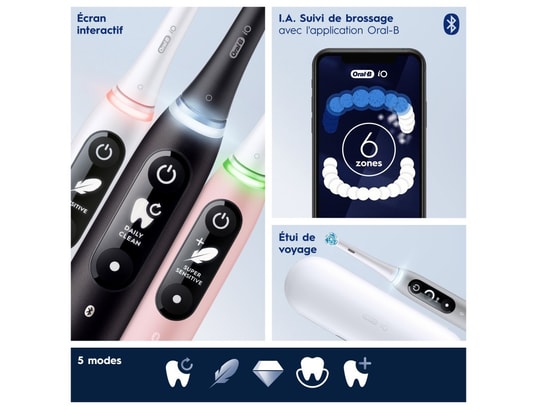 ORAL B - Oral-b io 6n - avec etui de voyage - blanche - brosse à dent...
