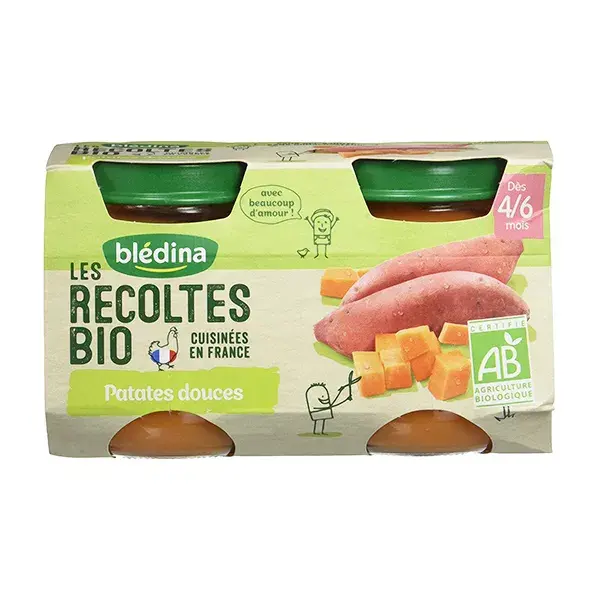 Blédina Organic Harvests Batata-doce em vaso +4m 2 x 130g