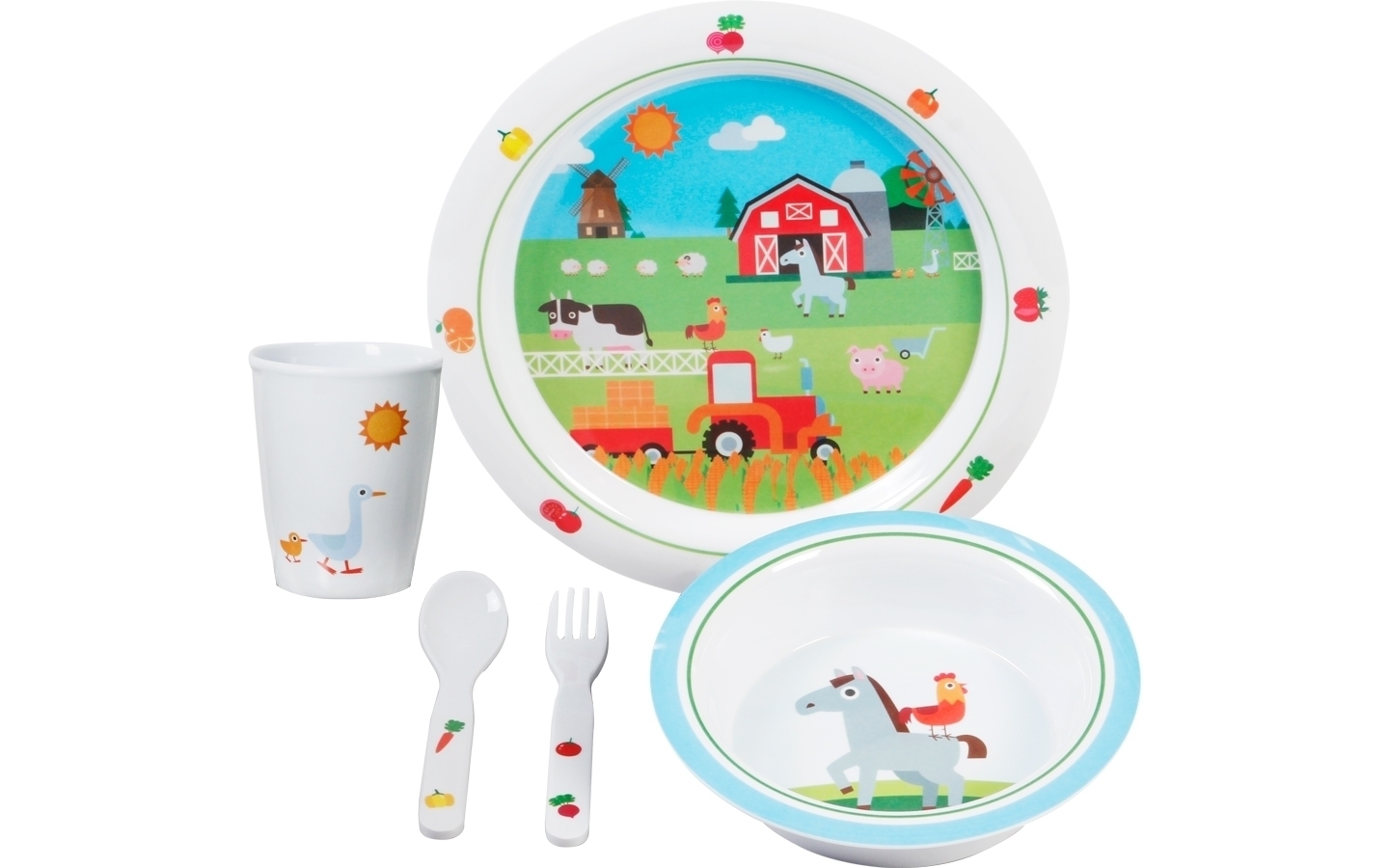 Brunner Melamin Farm Boy 3  Kinder Geschirr-Set 5-teilig