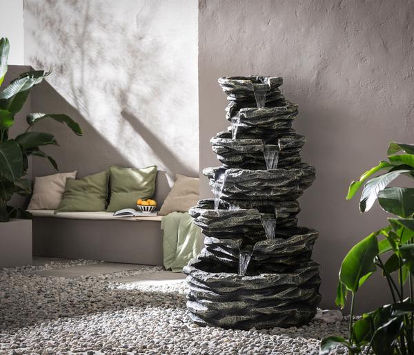 Dehner Polyresin-Gartenbrunnen Roccia, ca.H150