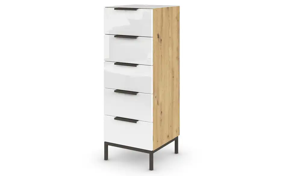 Kommode 40 cm Graphit Weiß, Eiche Artisan (Nachbildung)