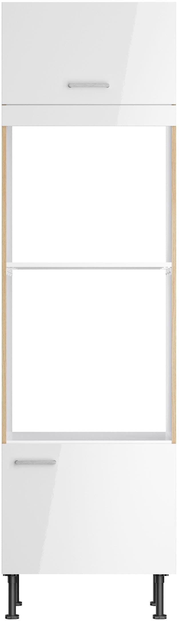 KOCHSTATION Mikrowellenumbauschrank »KS-Lucy« Breite 60 cm, mit 1 Tür, 1 Klappe, Soft-Close, höhenverstellbare Füsse